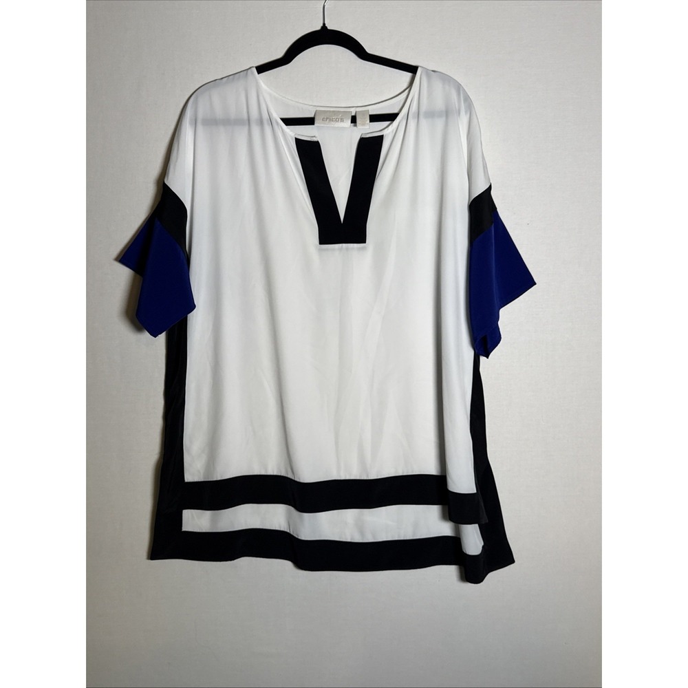 Chicos Blouse Womens XL Size 3 Chic Office Attire Work Clothes